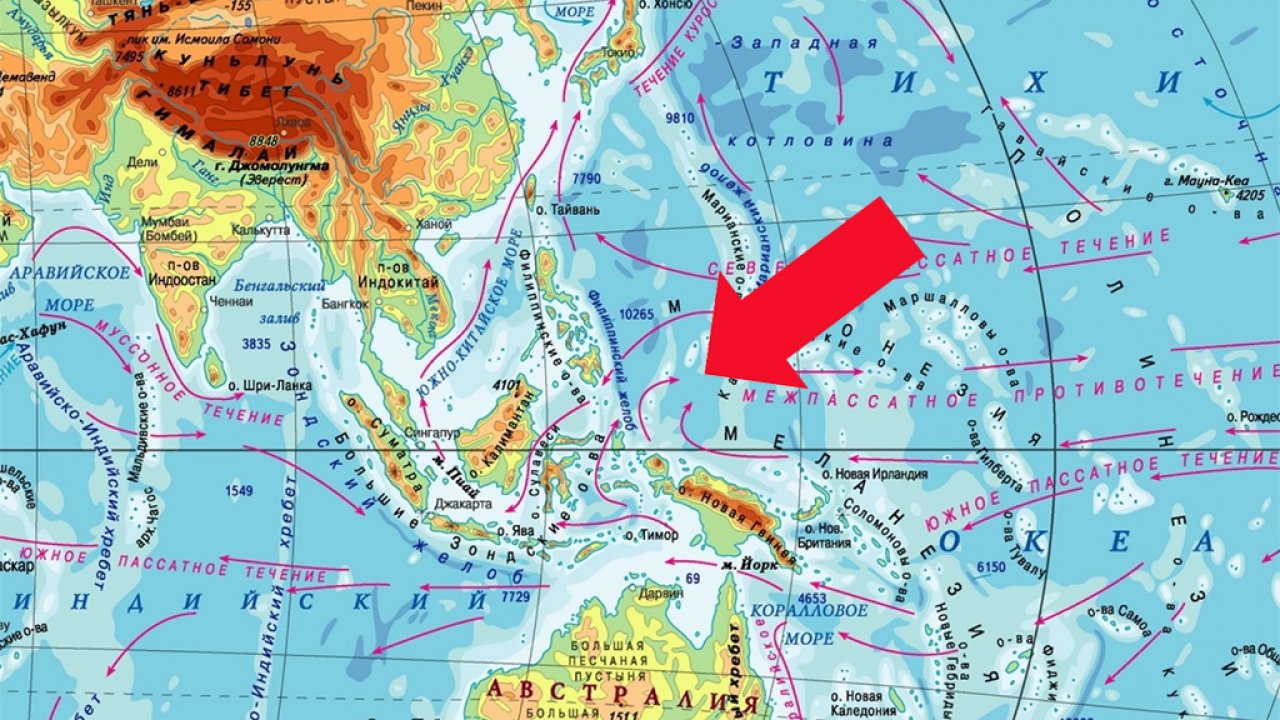 Укажите острова расположенные в тихом океане. Карта течений Тихого океана. Филиппинское течение на карте. Филиппинское море на физической карте.